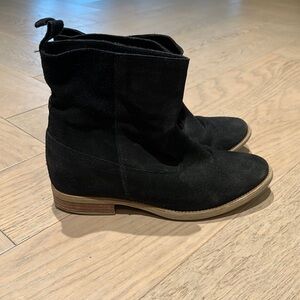 Anthropologie hidden wedge suede bootie size 36